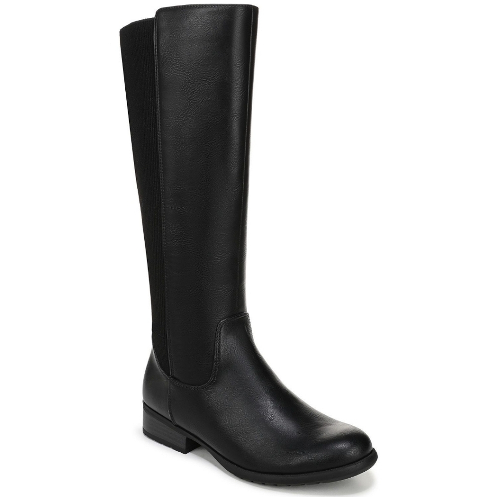 NIB Lifestride Black Faux Leather X-Anita Athena Black  Women's Knee High Boots